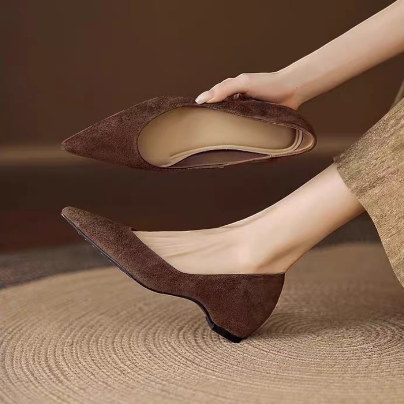 รองเท้าส้นแบนแบบสวม หัวแหลม หน - Womens Heels บทวิจารณ์และราคา