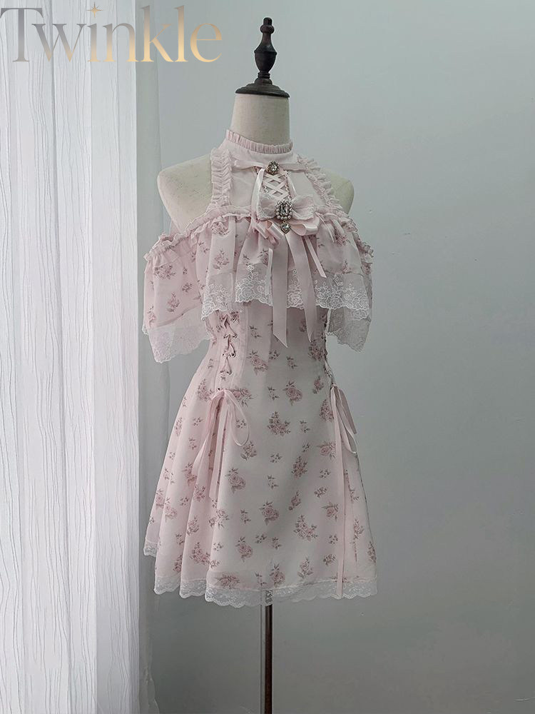 ชุดเดรสเปิดไหล่ลายดอกไม้สำหรับ - Midi Dress บทวิจารณ์และราคา