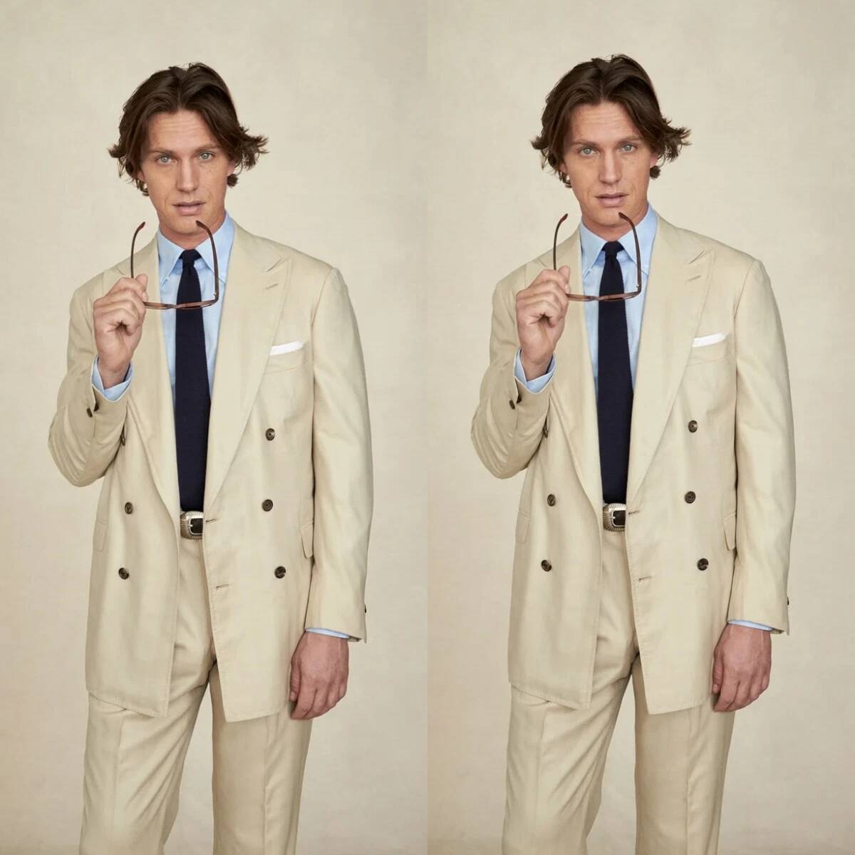 ชุดสูทผู้ชายสีเบจ ปกกว้าง กระด - Tailored Trouser Wide บทวิจารณ์และราคา
