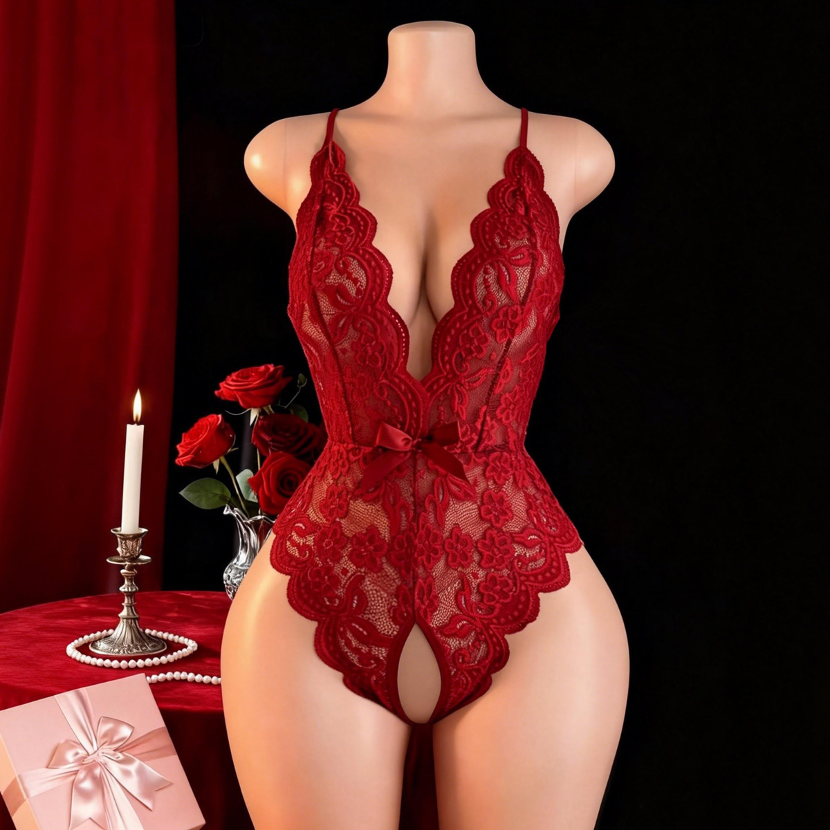 ชุดชั้นในเซ็กซี่แบบเปิดเป้าสำห - Lace Dress บทวิจารณ์และราคา