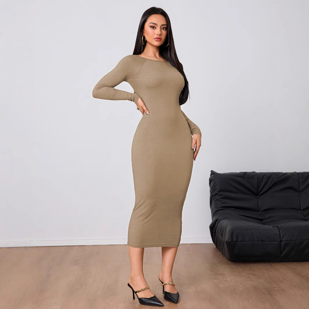 ชุดเดรสแฟชั่นผู้หญิงเรียบง่ายส - Midi Dress บทวิจารณ์และราคา