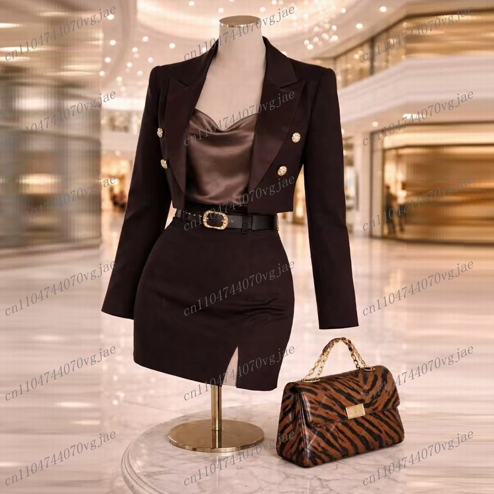 ชุดสูทผู้หญิงสีน้ำตาลเข้มแบบทา - Formal Skirt บทวิจารณ์และราคา