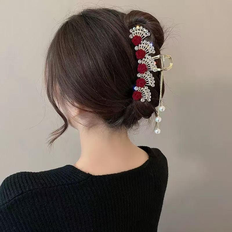 กิ๊บติดผมลายดอกไม้สีแดงวินเทจป - Women'S Red Formal Wear บทวิจารณ์และราคา