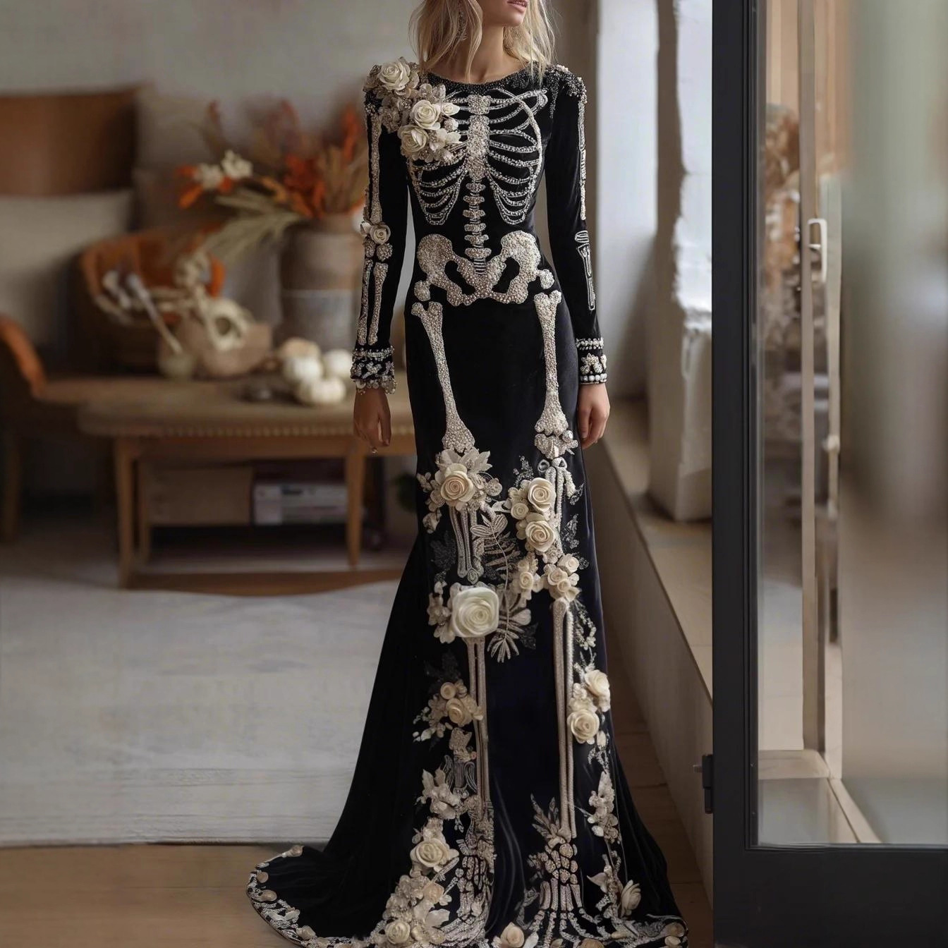 ชุดเดรสยาวแม็กซี่ลายดอกไม้โครง - Evening Gown บทวิจารณ์และราคา
