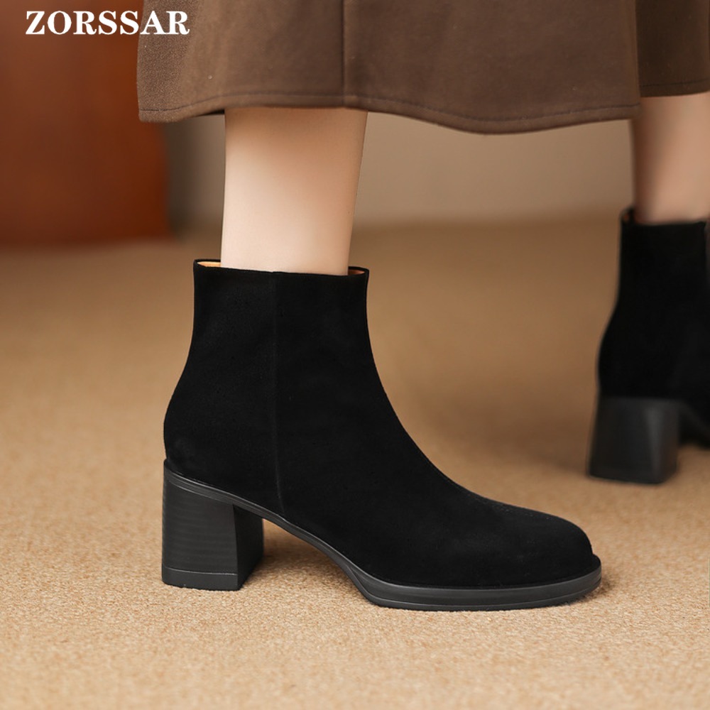 รองเท้าบูทสั้นผู้หญิงหนังแท้ ส - Womens Heels บทวิจารณ์และราคา
