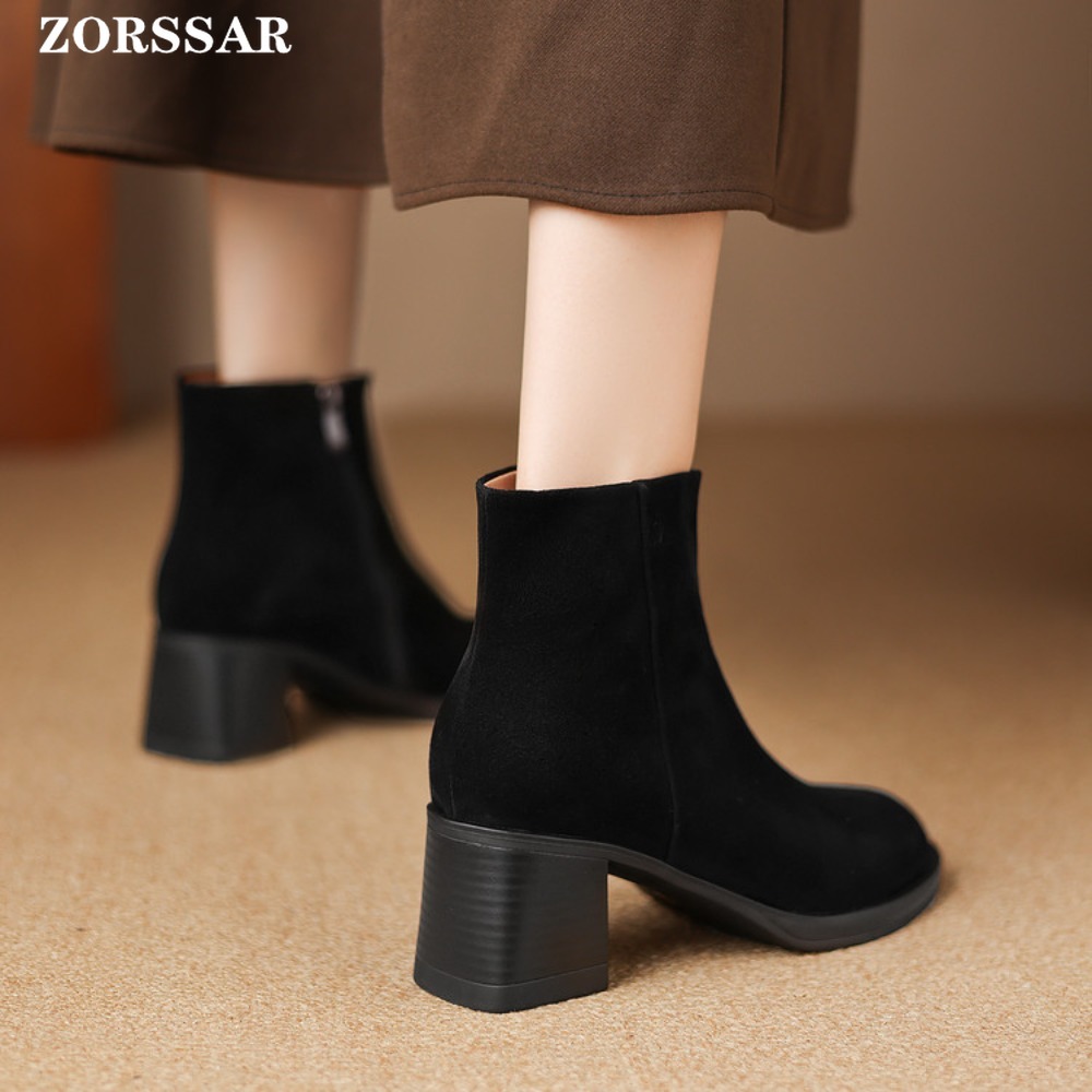 รองเท้าบูทสั้นผู้หญิงหนังแท้ ส - Womens Heels บทวิจารณ์และราคา